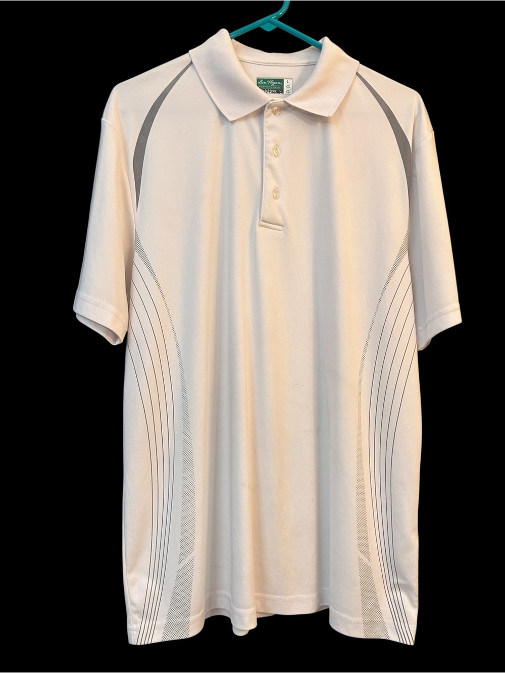 Hogan White Polo with Gray Accent Stripes